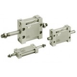 SMC Linear Compact Cylinders MU M(D)UW Plate Cylinder, Double Acting, Double Rod w/Auto Switch Mounting Groove